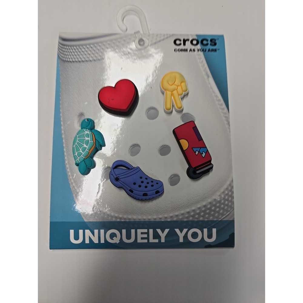 *NEW* Crocs Come As You Are Uniquely You Happy Peace Love Heart Turtle 5 pcs
